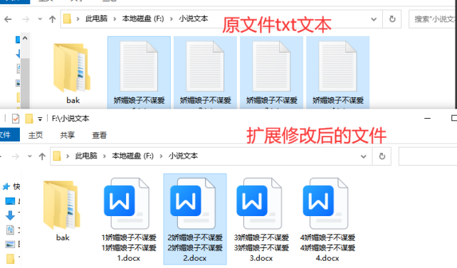 【云炫文件管理器】文件扩展名修改技巧：txt文本如何批量修改为word文档格式的操作图文详解，高效修改一步到位